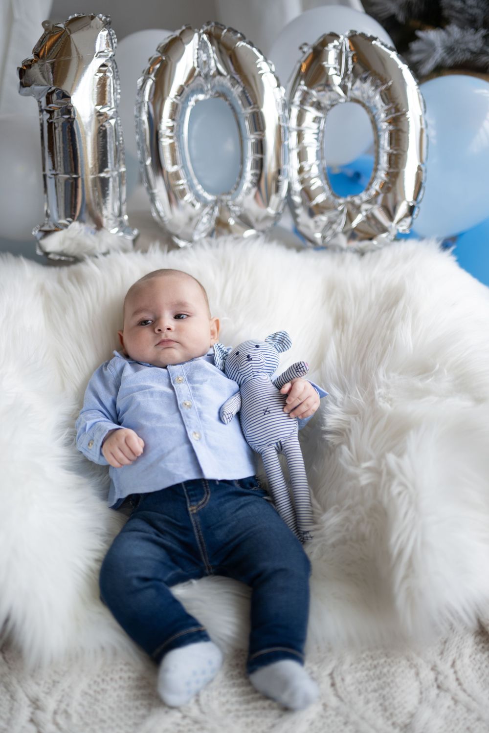 Fotografía de sesion 100 dias bebe madrid - Memoire Photography Madrid