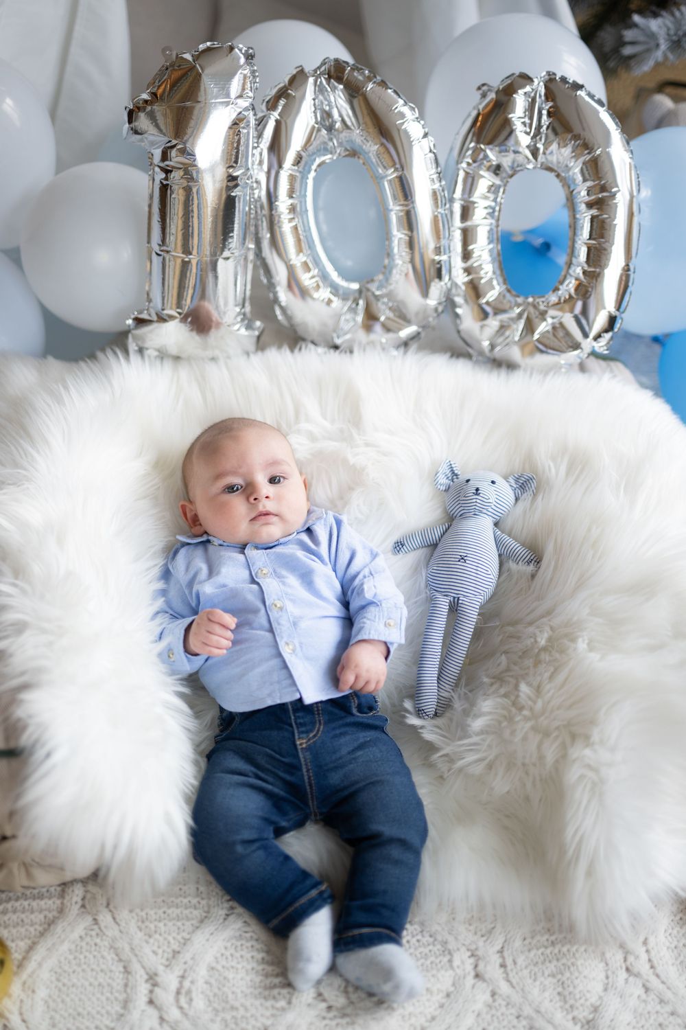 Fotografía de sesion 100 dias bebe madrid - Memoire Photography Madrid