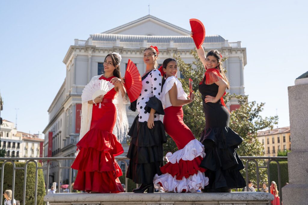 Sesión de fotos con trajes de flamenca en Madrid