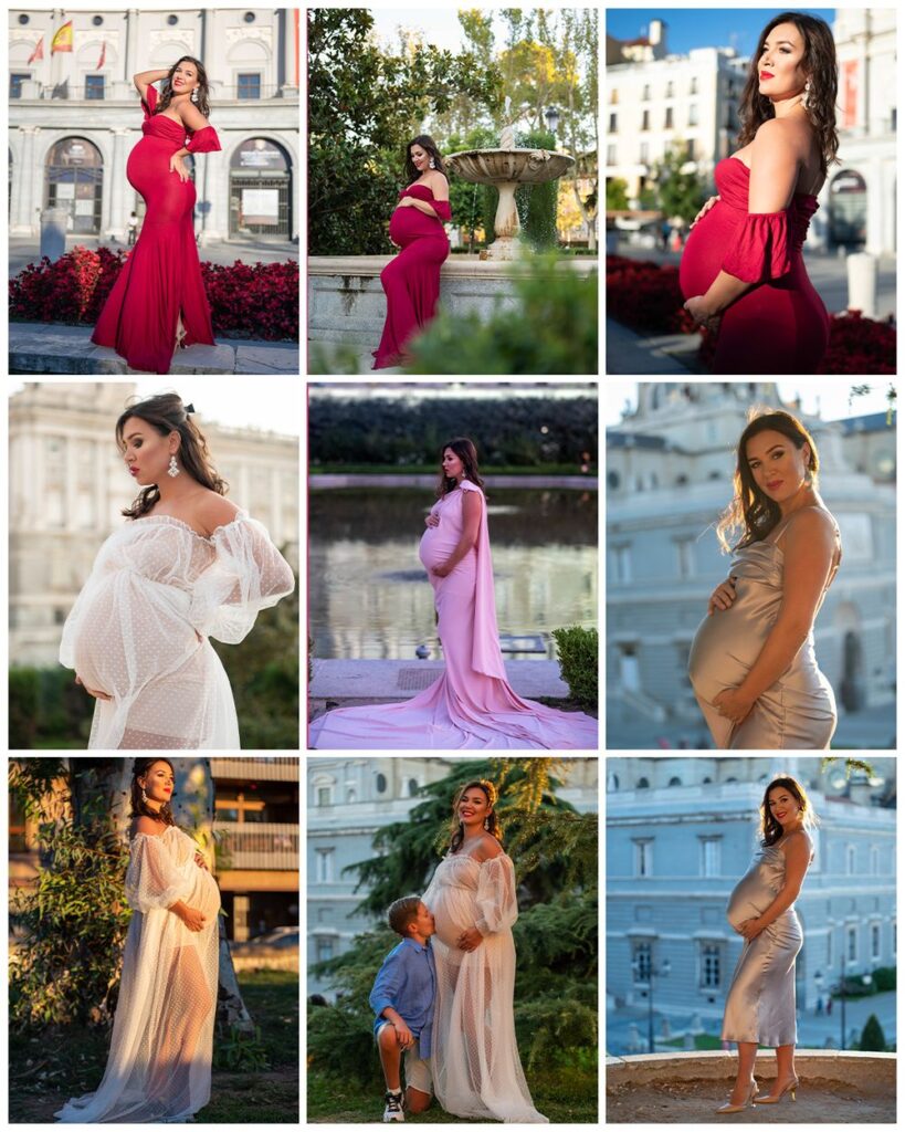 Mosaico con vestidos de embarazo en talla L